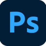 Adobe Photoshop logo, a blue "Ps" within a dark blue square.