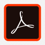 Adobe Acrobat Reader logo, a stylized white "A" within a red-bordered square.