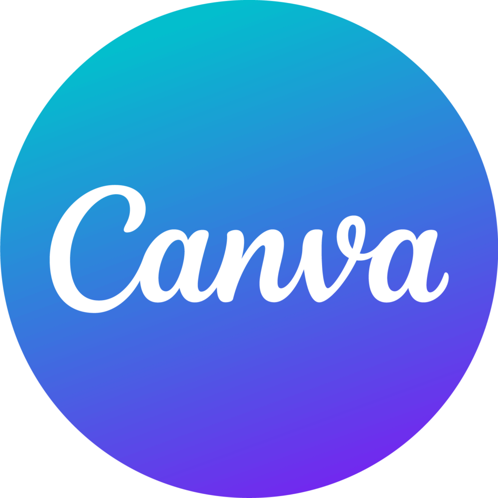 Canva logo, a stylized "C" with a rainbow gradient, representing the app's diverse range of design tools.