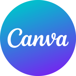 Canva logo, a stylized "C" with a rainbow gradient, representing the app's diverse range of design tools.