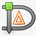 Dia logo, a stylized "D" with a triangle and a square within it, representing the software's use for creating diagrams.