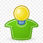 A green person icon with a lightbulb for a head, representing a bright and innovative communication tool.