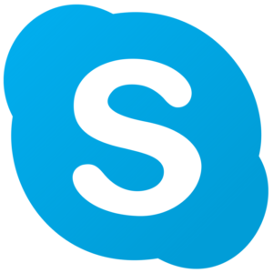 Microsoft Skype logo, a white letter "S" inside a blue, speech bubble-shaped icon.