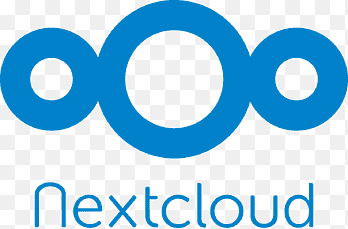 Nextcloud logo, three overlapping blue circles with the word "Nextcloud" below.