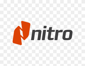 Nitro PDF Reader logo, a stylized "N" in orange with the word "nitro" in black below.