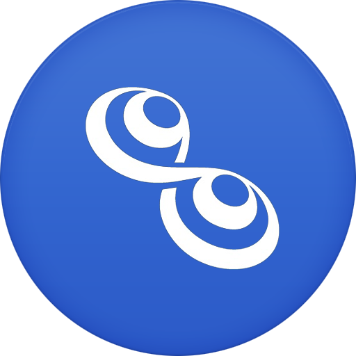 Trillian logo, a stylized infinity symbol within a blue circle.