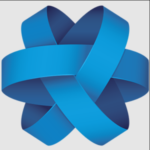 Jami logo, a blue, interconnected figure resembling a flower or star, symbolizing communication and connection.