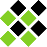 Mingw-w64 logo, a grid of nine squares arranged in a diamond pattern, with four green squares and five black squares.