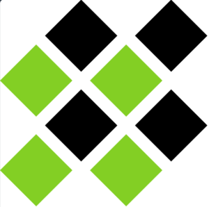 Mingw-w64 logo, a grid of nine squares arranged in a diamond pattern, with four green squares and five black squares.